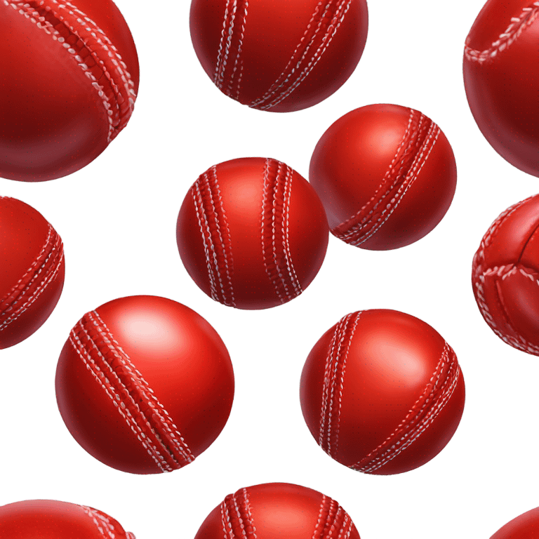 red cricket ball emoji