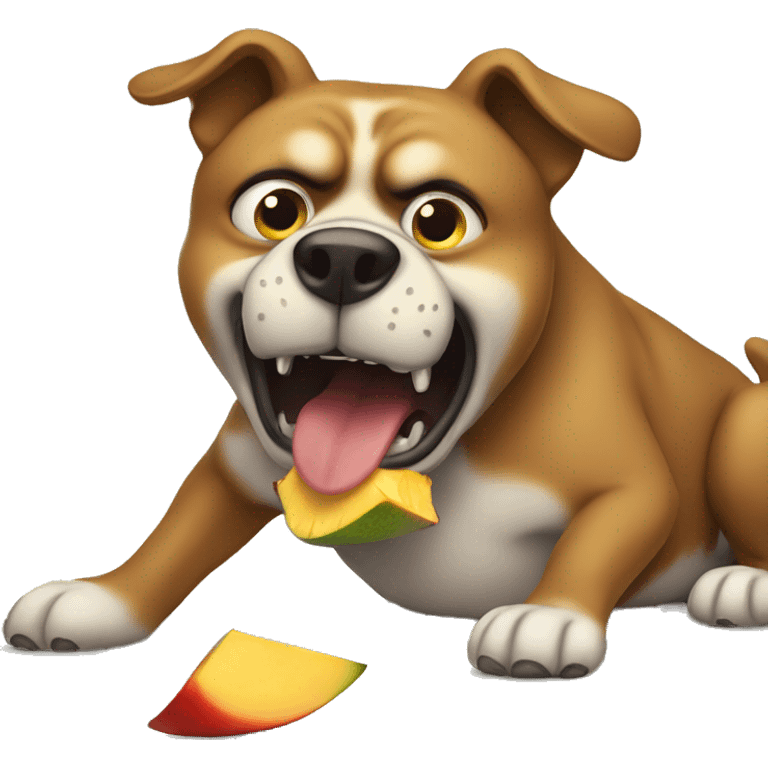 angry dog eating mangoe emoji