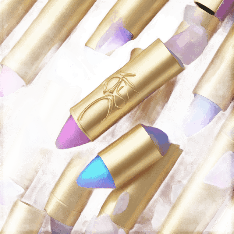 opal crystal lipstick gold tube emoji