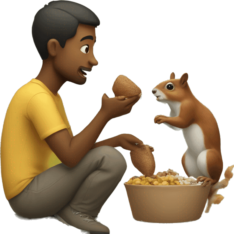 human feeding squirrels  emoji