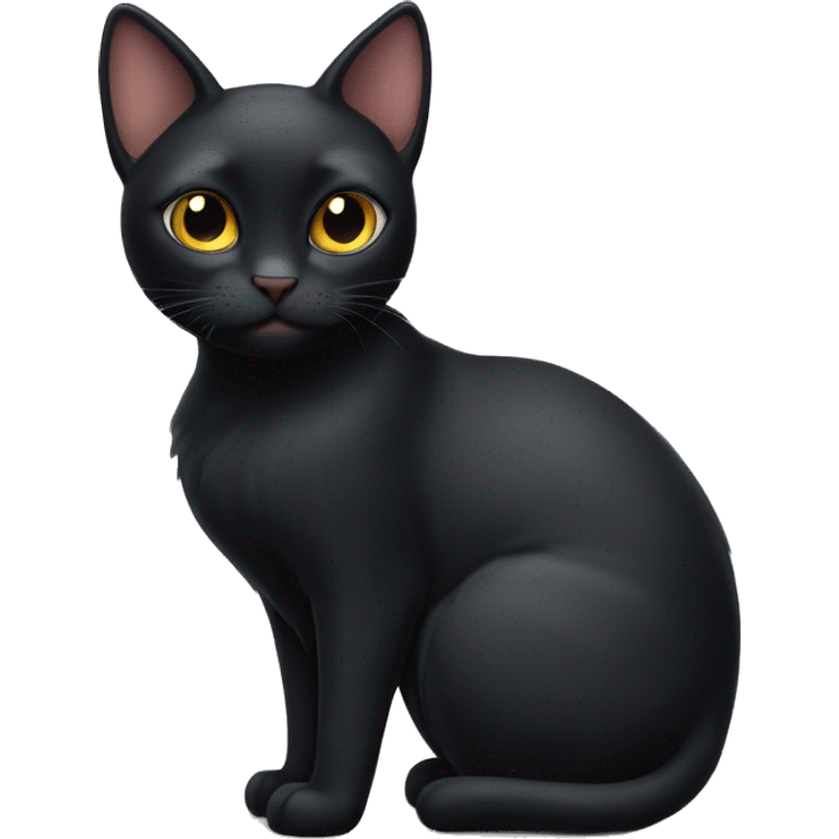 black cat with big ears emoji