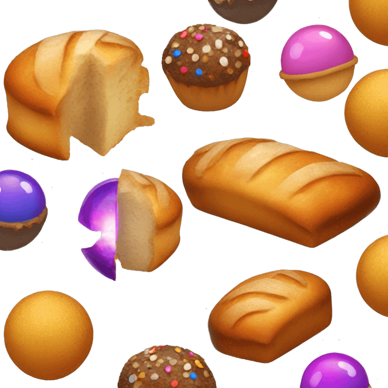 Bakery items and disco balls  emoji