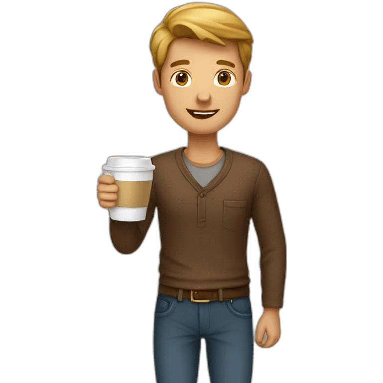 Man holding a Coffe cup emoji