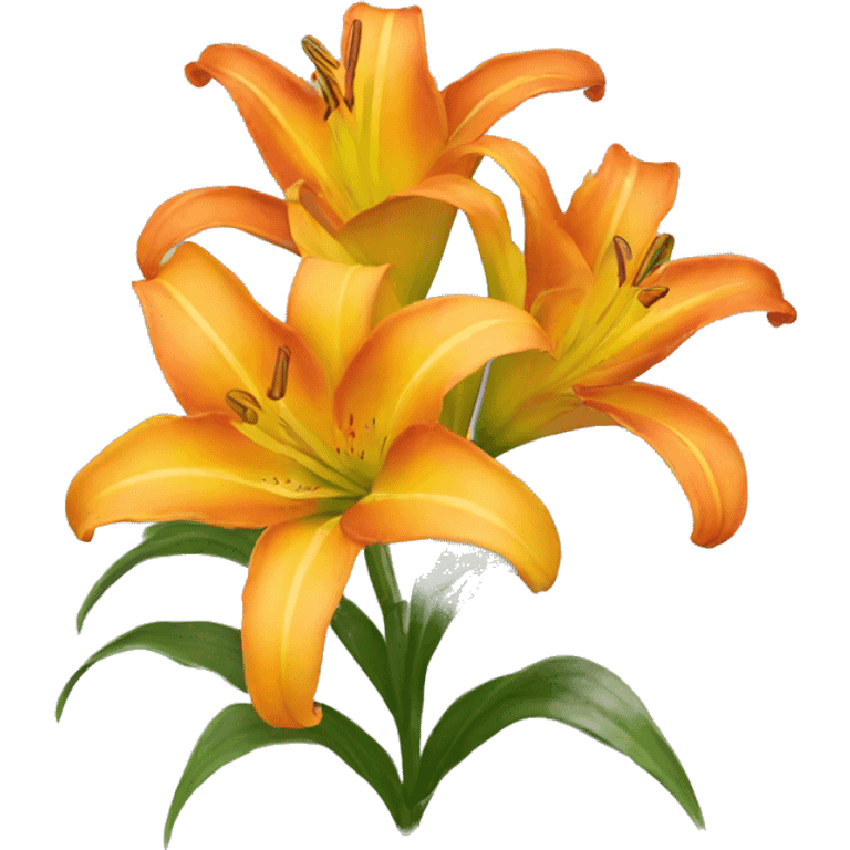 yellow and orange lilies  emoji