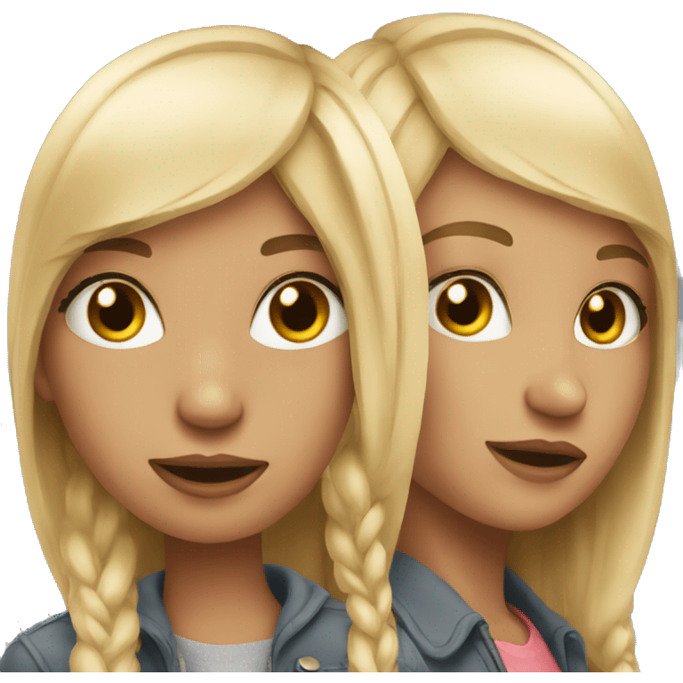 Two realistic girl emoji