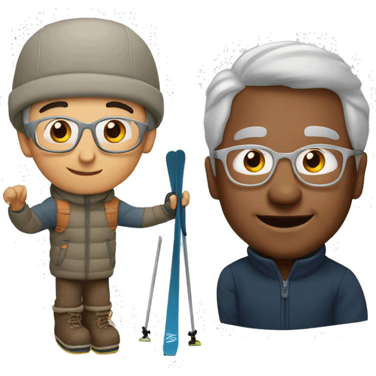 grandfather and grandson ski emoji