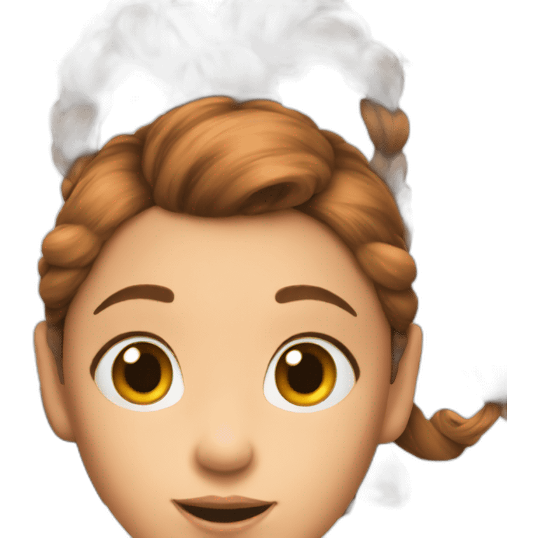 Pippi with horizontal ponytails emoji