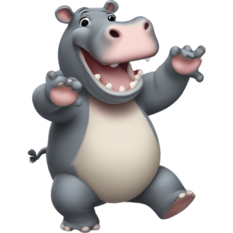 Hippo dancing emoji