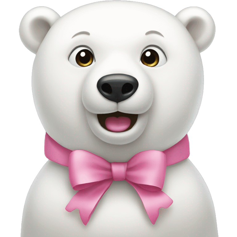 polar bear with pink bow emoji