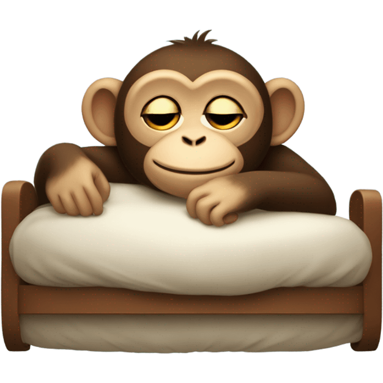 Monkey sleeping in bed  emoji