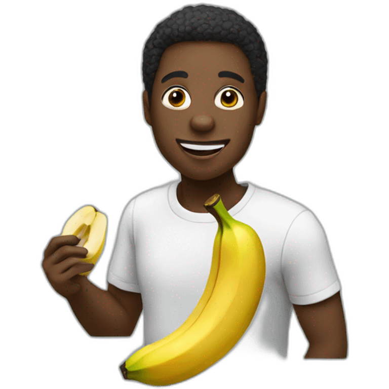 black person eating a banana emoji