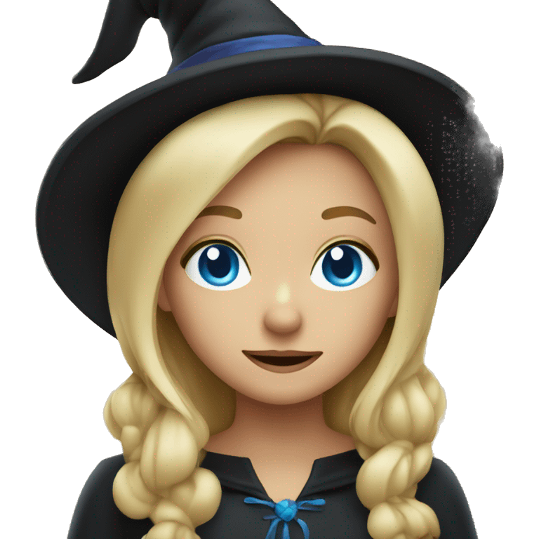  Blond girl with blue eyes dressed as witch emoji