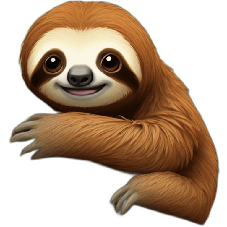 sloth with red hair on a tree emoji