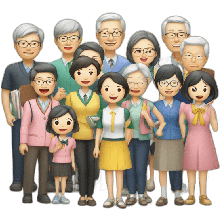 School Reunion in taiwan with older lady teacher emoji