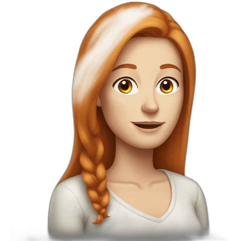 Older Redhead with freckles and straight long  hair emoji