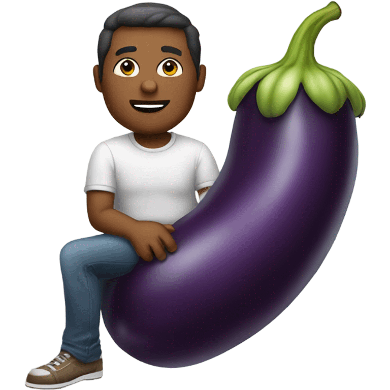 Man riding an eggplant  emoji