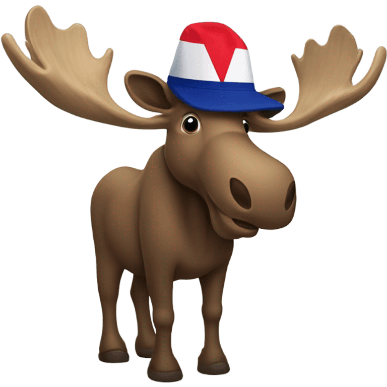 A moose with a beret and a French flag emoji