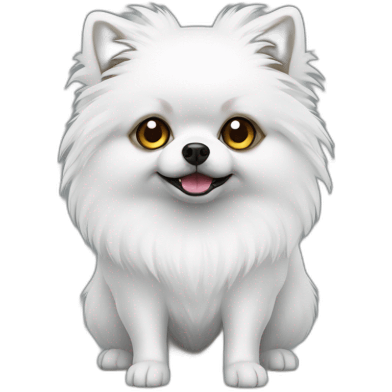 white-pomeranian using zombie custom emoji