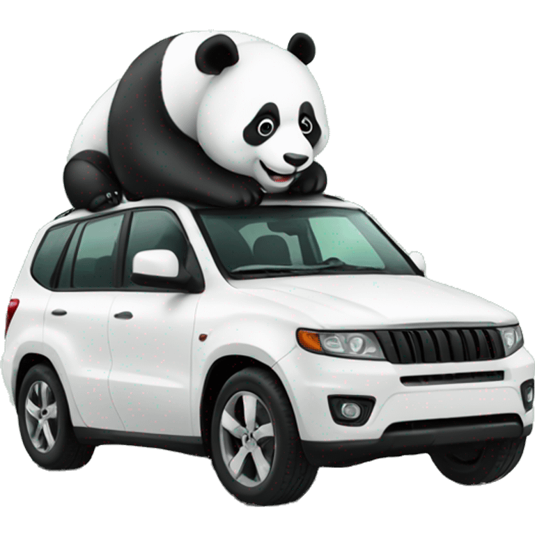 Panda on a car emoji