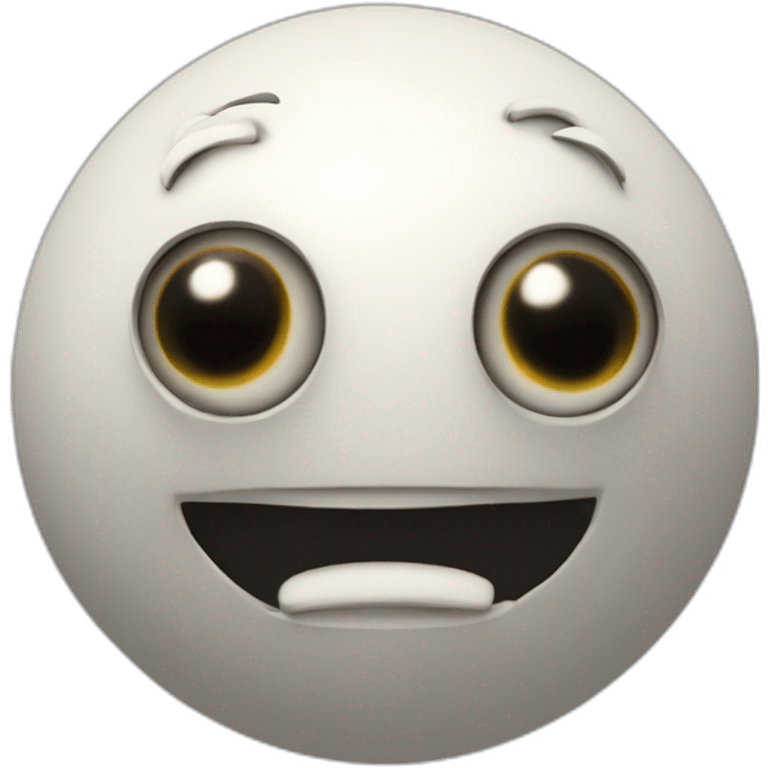 3d sphere with a cartoon conduit texture with big underdeveloped eyes emoji