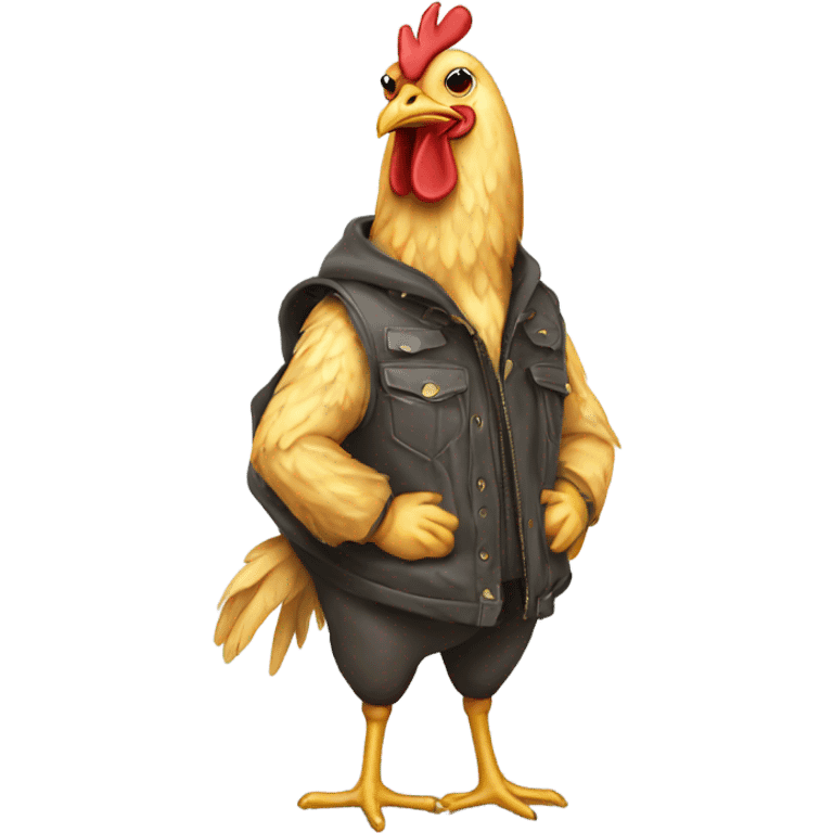 Chicken with jacket emoji