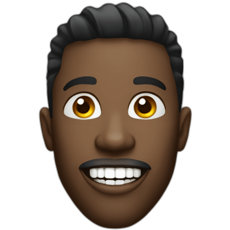 a black guy with a diamond mouth grill, shining and sparkling emoji