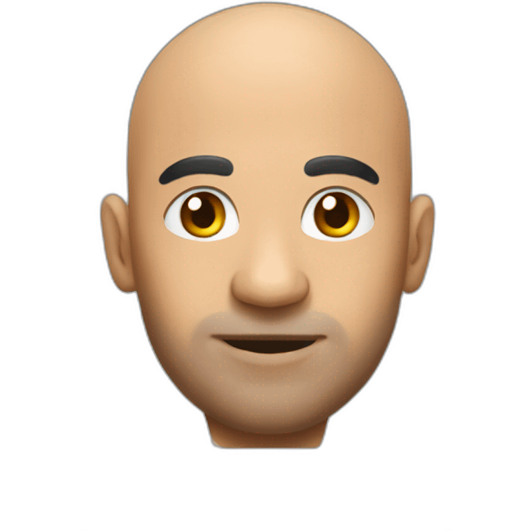 Bald man indian rugby ballon head emoji