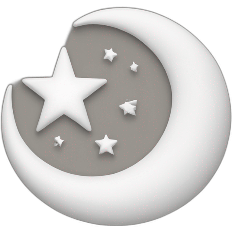 White Muslim crescent with star emoji