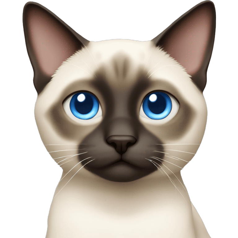 Chonky Siamese cat blue eyes white paws emoji