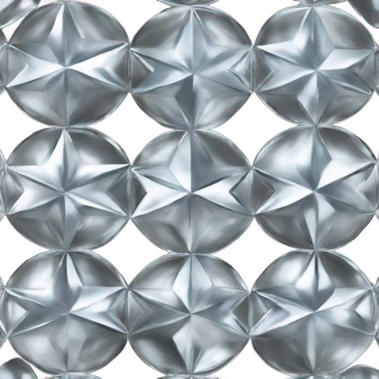 glass chrome four-point round star diamond texture  emoji