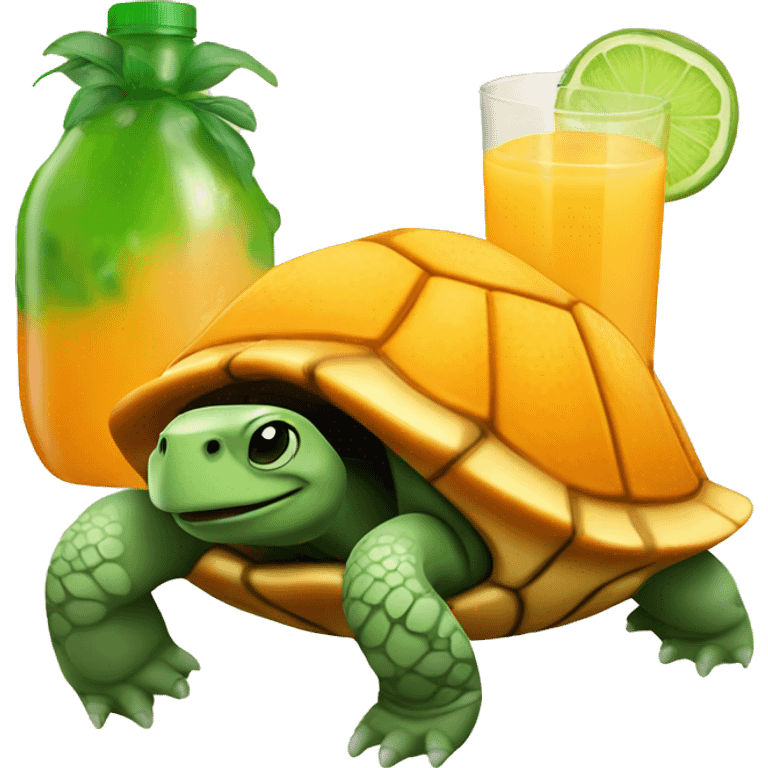 Orange juice on a turtle emoji