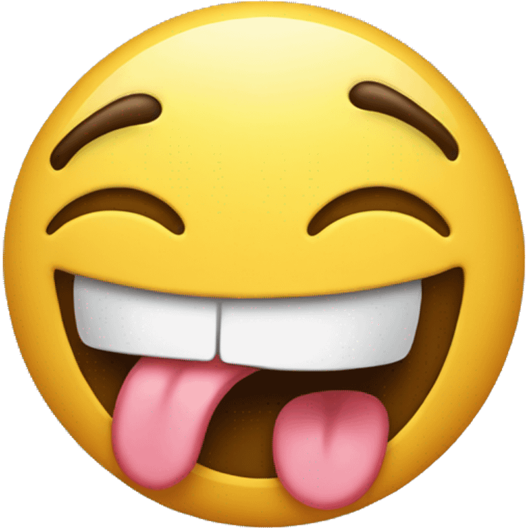 Emoji with tongue out shaking its head side to side emoji