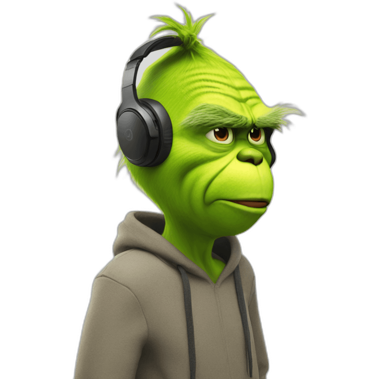 Grinch in vr headset full body emoji