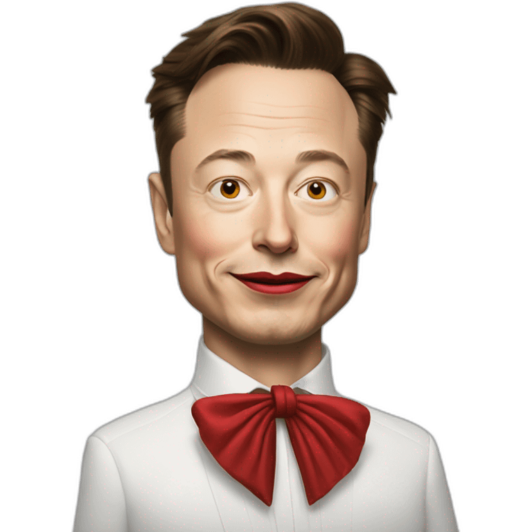 elon musk with clown red nose emoji