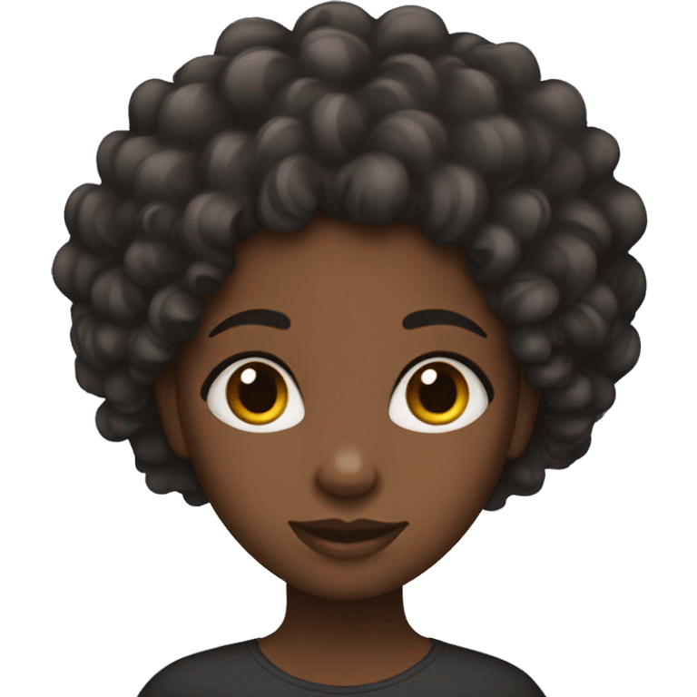 black girl with curly hair emoji