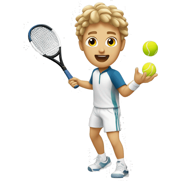 Tennis explosion Caucasian emoji