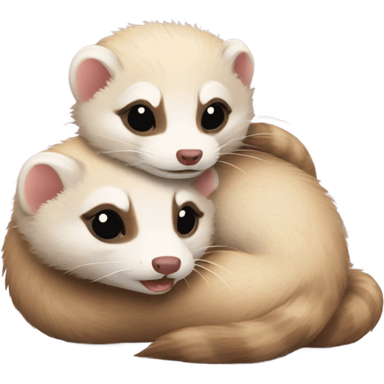 Two ferrets hugging  emoji