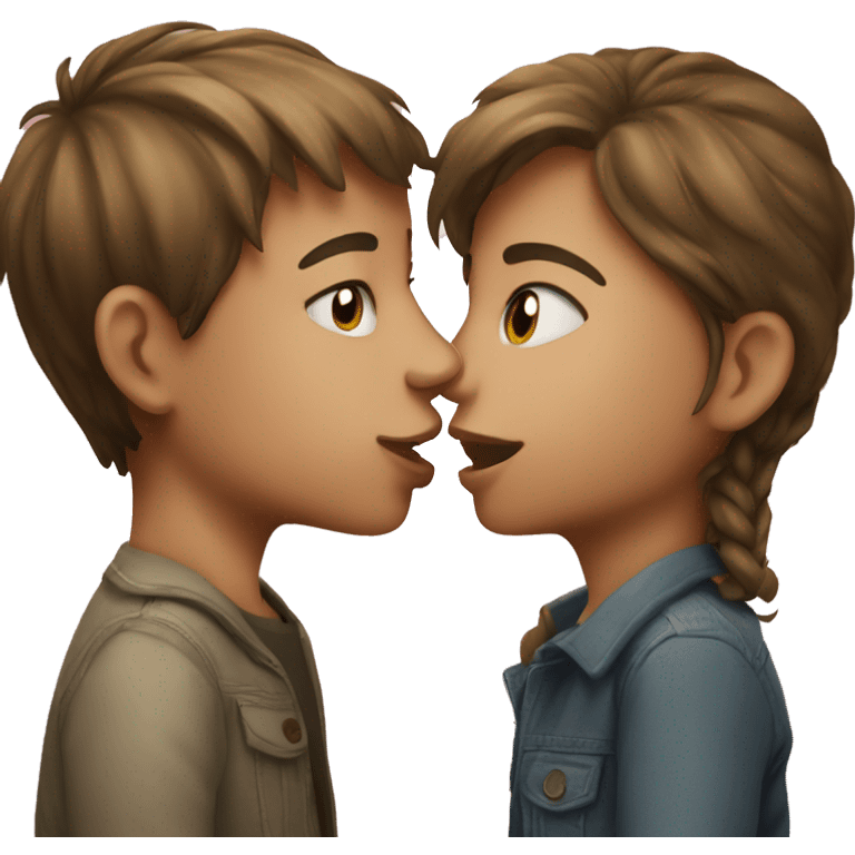 boy kissing girl emoji