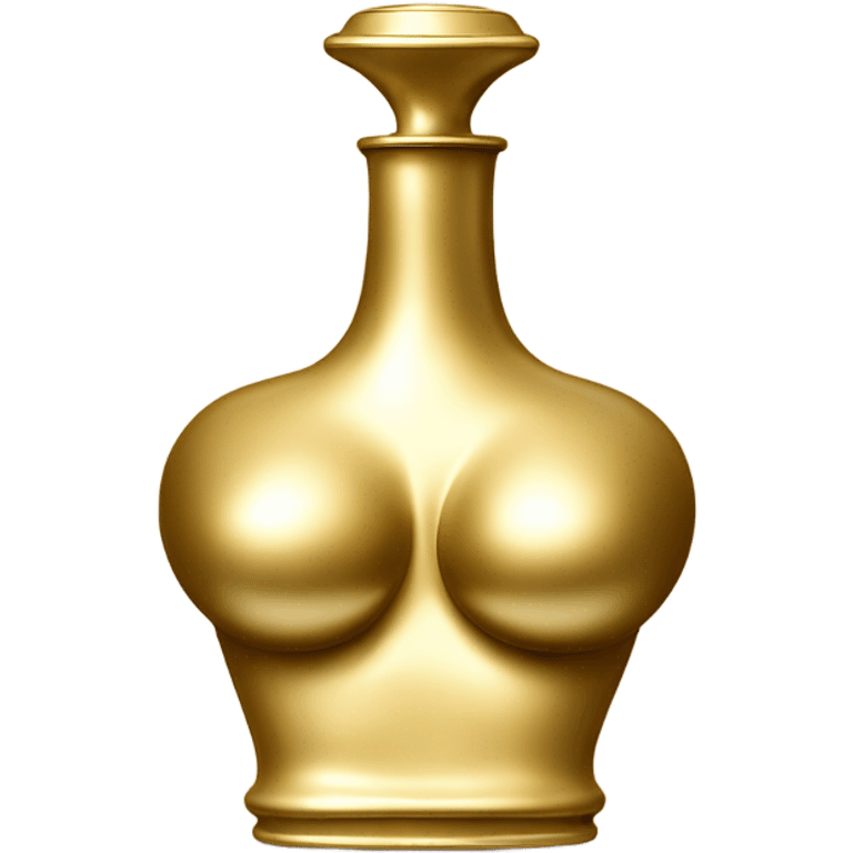 Gold perfume bottle shaped like top of woman’s body no head emoji