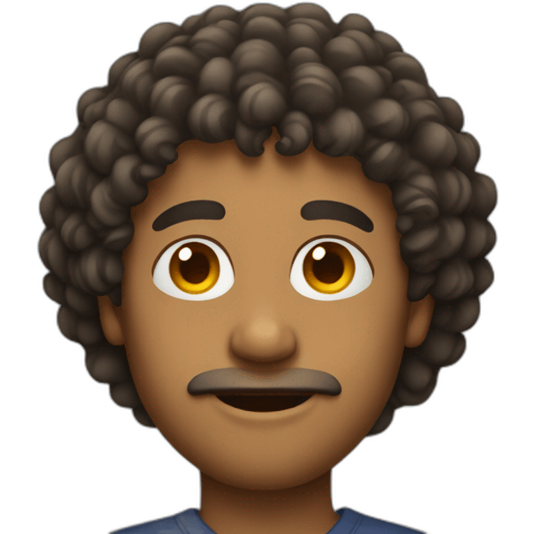 man with curly hair emoji