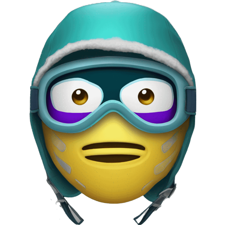 Personne masqué avec une cagoule et un masque de ski emoji