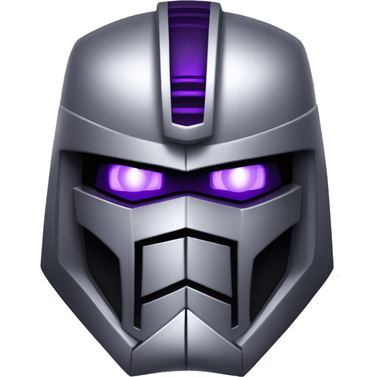 Megatron, evil, decepticon, robots, Vader helmet, mostly grey and less purple  emoji