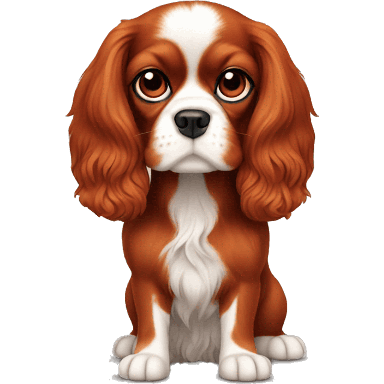 All red cavalier King Charles spaniel no white fur emoji