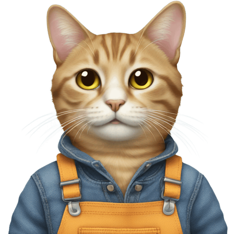 Cat with overalls emoji