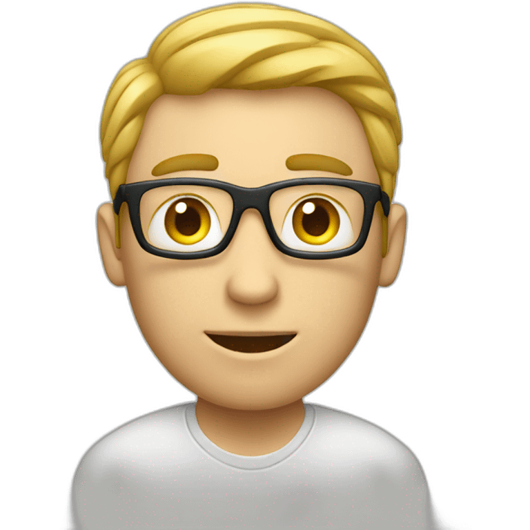 White Guy coding on the macbook emoji