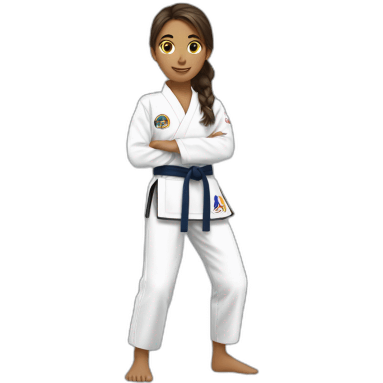 Une fille qui a gagné au taekwondo emoji