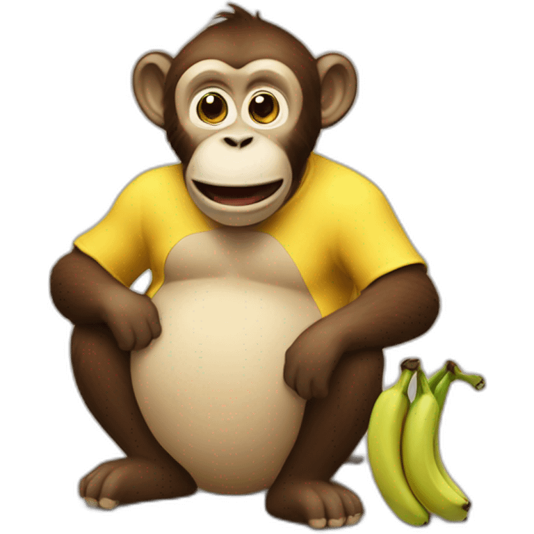 Un singe qui mange des bananes emoji