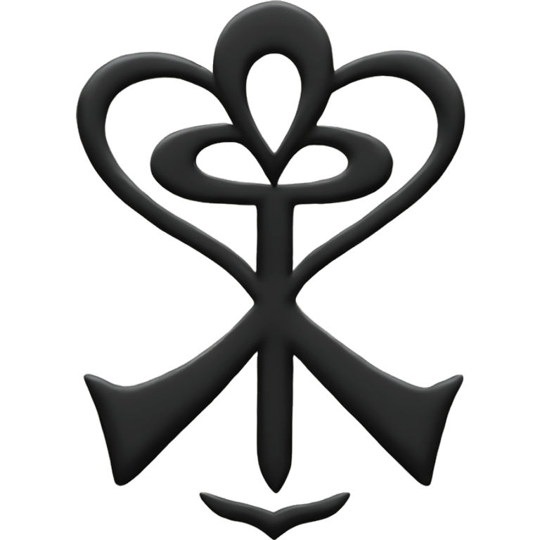 Black heart shape with ankh in the center emoji