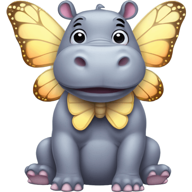 hippo with butterfly wings emoji