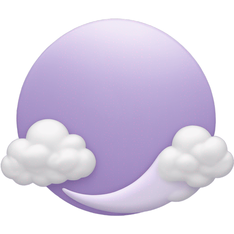 pink crescent moon background of big pastel purple clouds  emoji